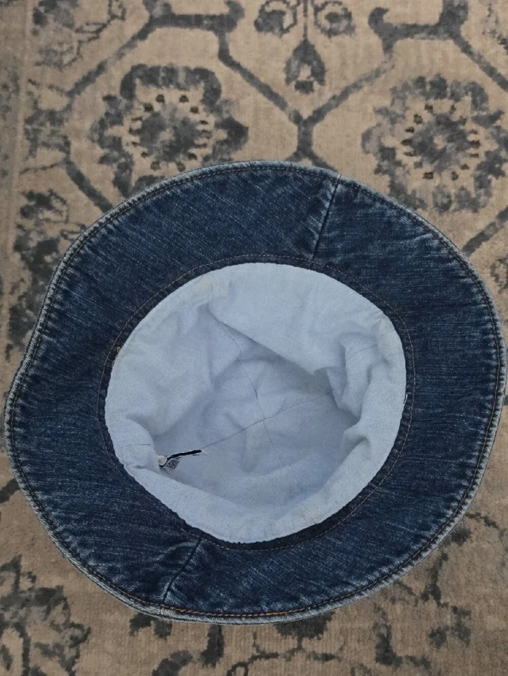 Vintage OshKosh B'gosh Denim Embroidered Floral Bucket Hat Sz 2T - 4T Y2K